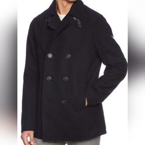 ARMANI EXCHANGE 💥 Wool Peacoat with Buckle Collar, Black (Size: 2XL)